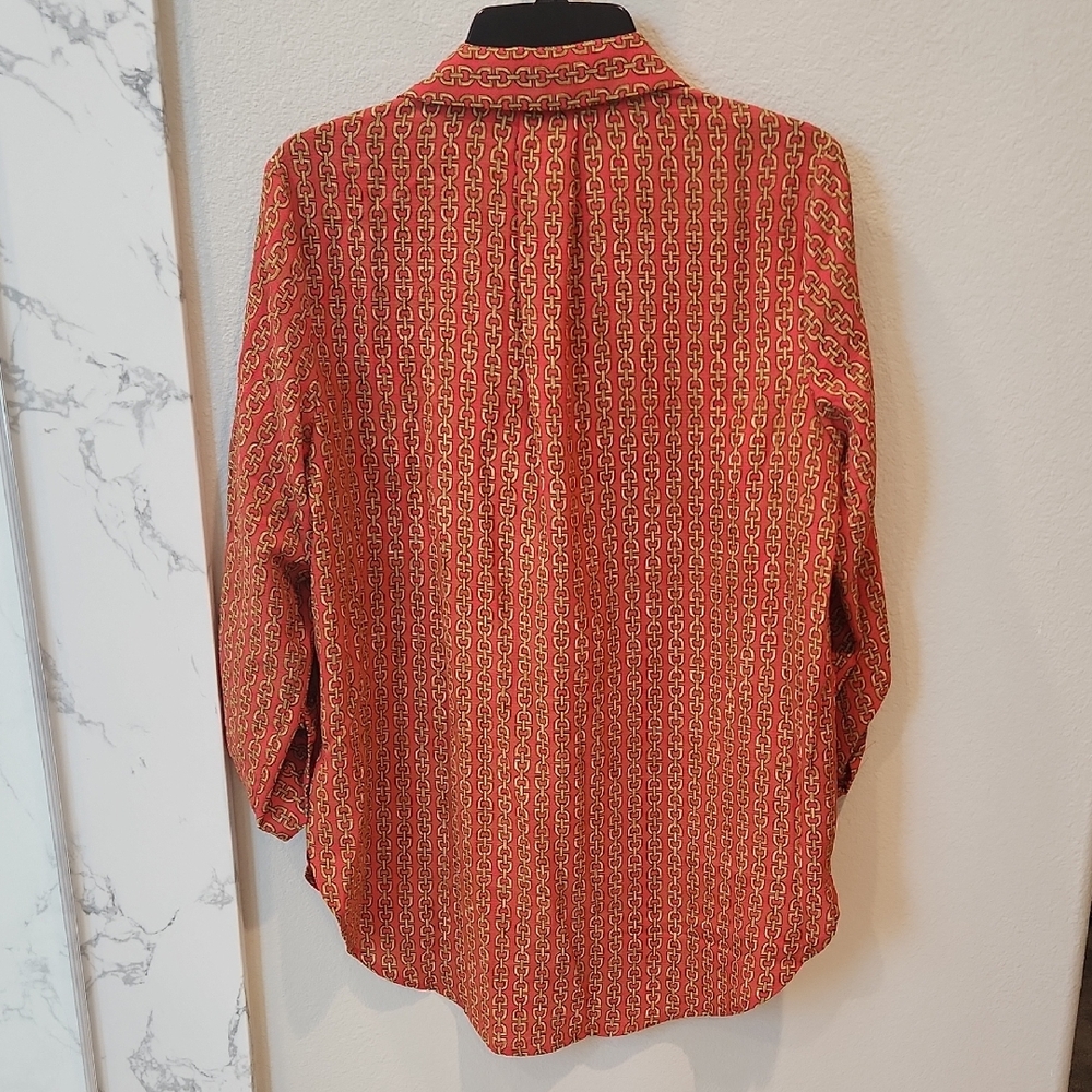 Michael Kors Red and Gold Chain Blouse - Picture 5 of 7